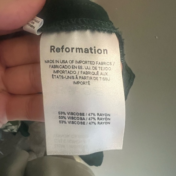 Reformation Hugh Button Up Dress in Green - Picture 5 of 5